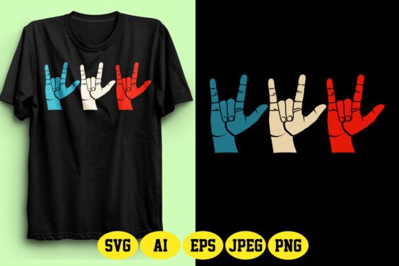ASL Love Sign Design 1: A Modern Typographic Asset