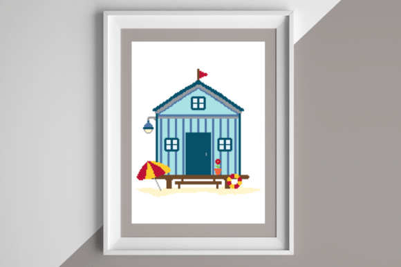 Beach Hut Cross Stitch Pattern: A Summer Staple