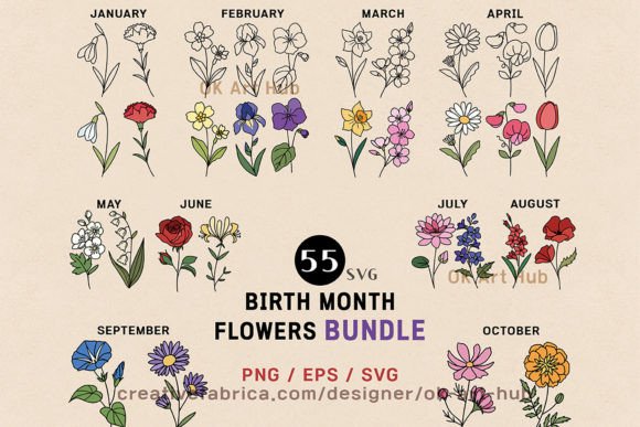 Birth Month Flower Vector-Bundle: A Designer's Asset Guide