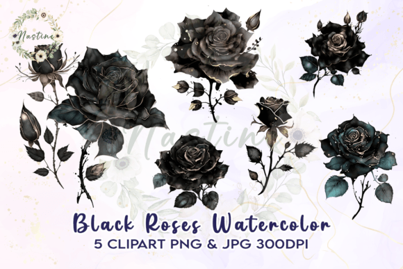 Black Roses Watercolor Clipart: A Designer's Dark Floral Toolkit