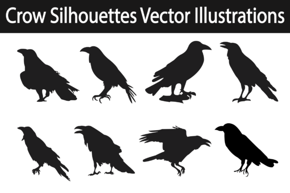 Crow Silhouettes: Bold Vectors for Creative Projects