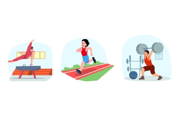 Dynamic Visuals: The Sport Flat Bundle Design Illustration