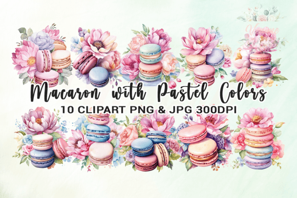 Elevate Your Designs with Macaron with Pastel Colors Clipart