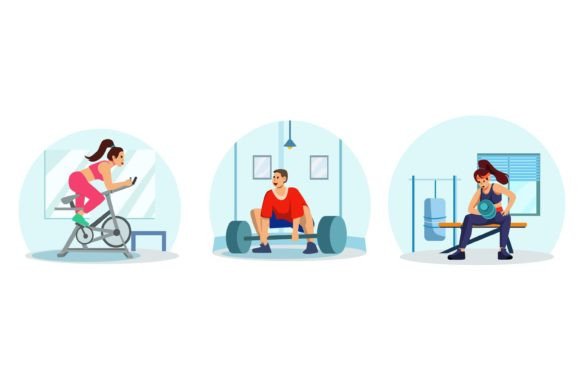Elevate Your Fitness Brand with Flat Design Illustrations
