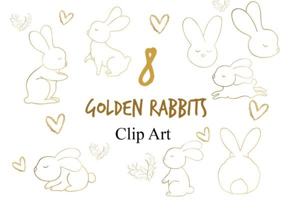 Golden Rabbit Outlines Clipart: A Designer's Guide