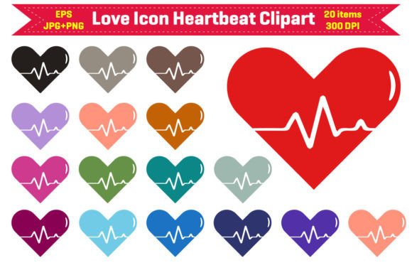 Love Icon Heartbeat Clipart: A Dynamic Design Asset