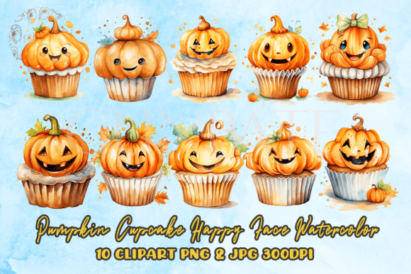 Pumpkin Cupcake Happy Face Watercolor: A Guide to Joyful Design