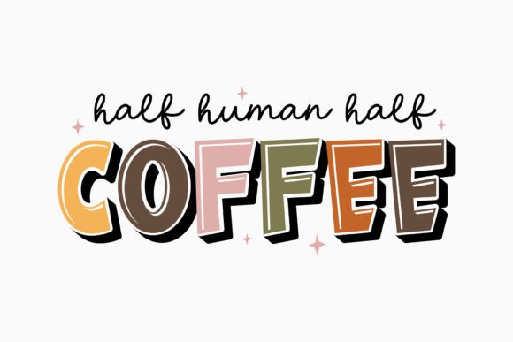 Retro Coffee SVG: Half Human Half Coffee Design