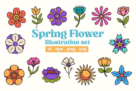 Spring Flower Illustration SVG PNG: A Fresh Design Asset