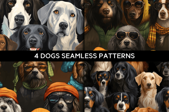 Unleashing Creativity: 4 Dogs Seamless Patterns for Bold Branding